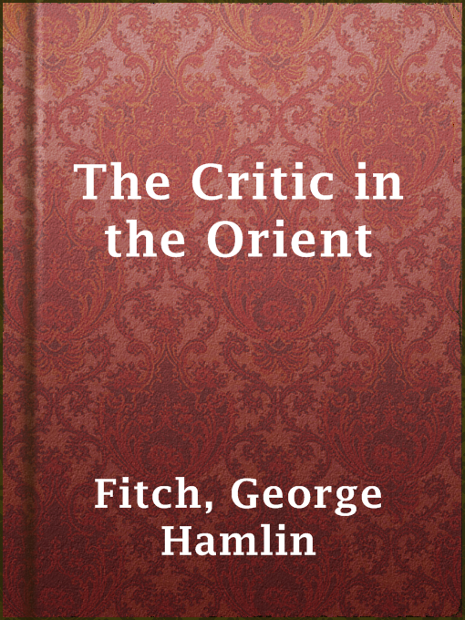 Cover image for The Critic in the Orient